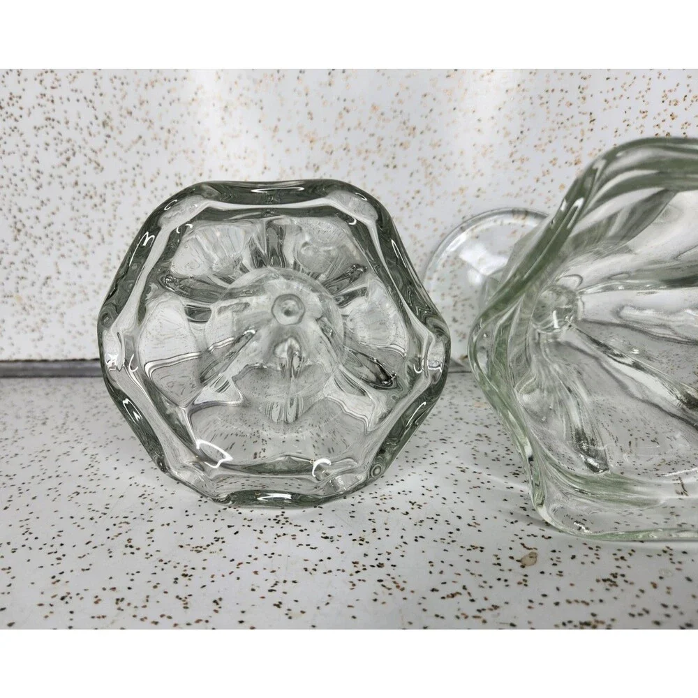 3x Anchor Hocking 1960s Tulip Ice Cream Sundae Dessert Glasses Stem Foot 6